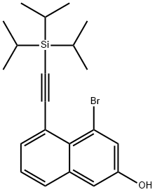 4-溴-5-((三异丙基甲硅烷基)乙炔基)萘-2-醇 结构式