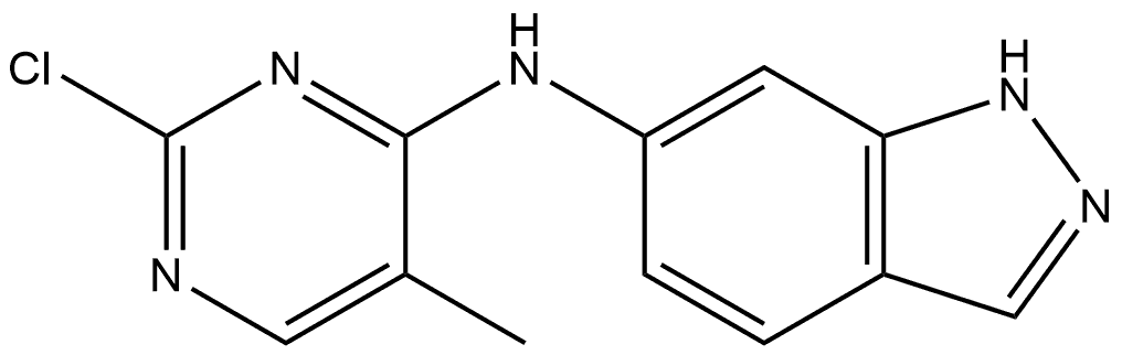 N-(2-Chloro-5-methyl-4-pyrimidinyl)-1H-indazol-6-amine 结构式