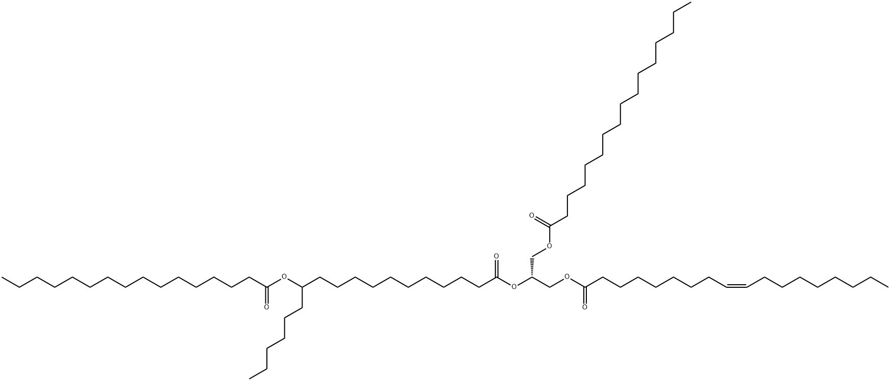 1-Palmitoyl-2-12-PAHSA-3-Oleoyl-sn-glycerol 结构式