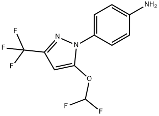 Benzenamine, 4-[5-(difluoromethoxy)-3-(trifluoromethyl)-1H-pyrazol-1-yl]- 结构式