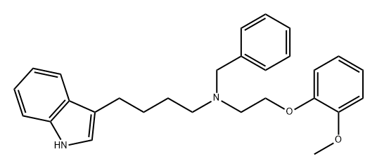 1H-Indole-3-butanamine, N-[2-(2-methoxyphenoxy)ethyl]-N-(phenylmethyl)- 结构式