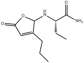 BUTANAMIDE, 2-[(2,5-DIHYDRO-5-OXO-3-PROPYL-2-FURANYL)AMINO]-, (2S)- 结构式