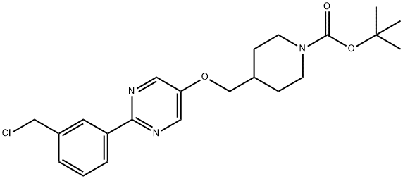 4-((((2-(3-氯甲基)苯基)嘧啶-5-基) 氧基)甲基)哌啶-1-甲酸叔丁酯 结构式