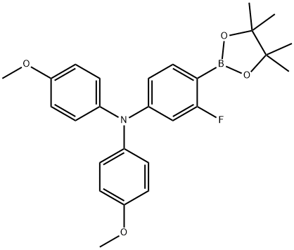 3-氟-N,N-双(4-甲氧基苯基)-4-(4,4,5,5-四甲基-1,3,2-二氧杂硼戊烷-2-基)苯胺 结构式