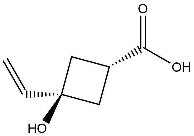 cis-3-hydroxy-3-vinyl-cyclobutanecarboxylic acid 结构式