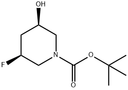 (3S,5R)-3-氟-5-羟基哌啶-1-羧酸叔丁酯 结构式
