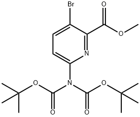 6-(双(叔丁氧基羰基)氨基)-3-溴吡啶甲酸甲酯 结构式