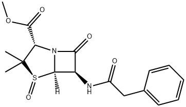 4-Thia-1-azabicyclo[3.2.0]heptane-2-carboxylic acid, 3,3-dimethyl-7-oxo-6-[(phenylacetyl)amino]-, methyl ester, 4-oxide, (2S,4S,5R,6R)- (9CI) 结构式