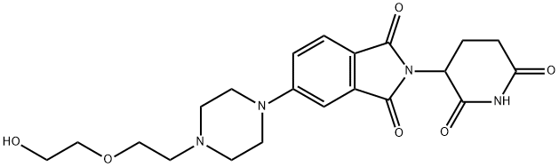 2-(2,6-dioxo-3-piperidinyl)-5-[4-[2-(2-hydroxyethoxy)ethyl]-1-piperazinyl]-1H-Isoindole-1,3(2H)-dione, 结构式