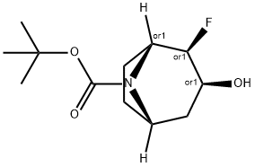 REL-1,1-二甲基乙基(1R,2R,3S,5S)-2-氟-3-羟基-8-氮杂双环[3.2.1]辛烷-8-羧酸酯 结构式