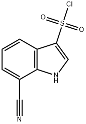 7-氰基-1H-吲哚-3-磺酰氯 结构式