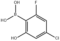 B-(4-氯-2-氟-6-羟基苯基)硼酸 结构式