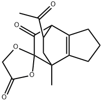 Spiro[1,3-dioxolane-2,5'-[4,7]ethano[5H]indene]-4,6'(1'H)-dione, 8'-acetyl-2',3',4',7'-tetrahydro-4'-methyl- 结构式