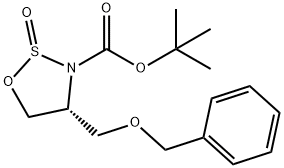 1,2,3-Oxathiazolidine-3-carboxylic acid, 4-[(phenylmethoxy)methyl]-, 1,1-dimethylethyl ester, 2-oxide, (4R)- 结构式