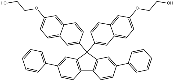 Ethanol, 2,2'-[(2,7-diphenyl-9H-fluoren-9-ylidene)bis(6,2-naphthalenediyloxy)]bis- 结构式