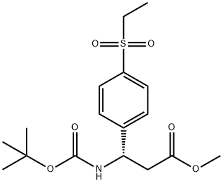 (S)-3-((BOC-氨基)-3-(4-(甲基磺酰基苯基)丙酸甲酯 结构式