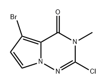 Pyrrolo[2,1-f][1,2,4]triazin-4(3H)-one, 5-bromo-2-chloro-3-methyl- 结构式