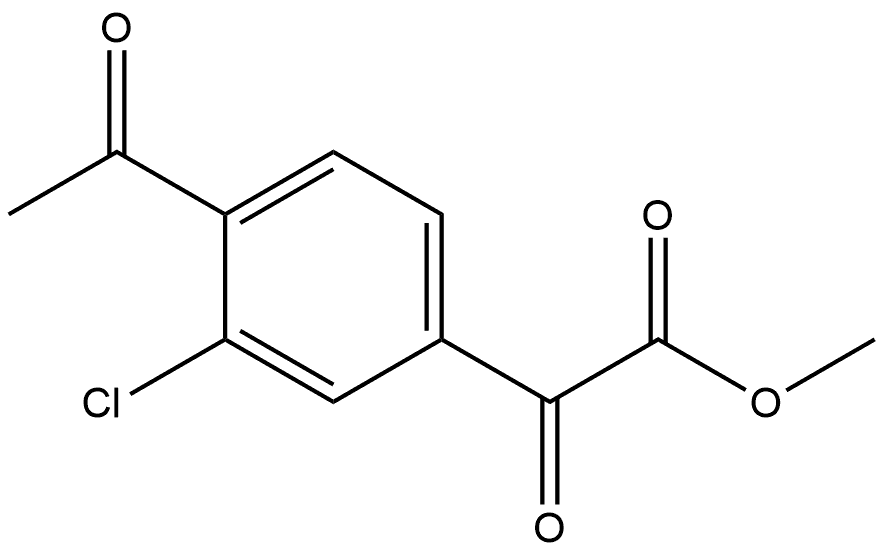 Methyl 4-acetyl-3-chloro-α-oxobenzeneacetate 结构式