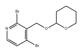 2,4-二溴-3-(四氢-2H-吡喃-2-基)氧基)甲基)吡啶 结构式