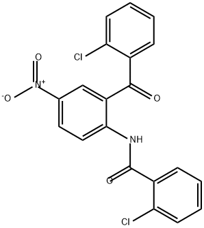 苯甲酰胺, 2-氯-N-[2-(2-氯苯甲酰基)-4-硝基苯基]- 结构式