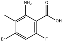 2-氨基-4-溴-6-氟-3-甲基苯甲酸 结构式