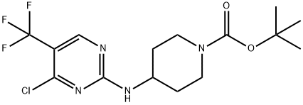 N-(1-BOC-4-哌啶基)-4-氯-5-(三氟甲基)嘧啶-2-胺 结构式