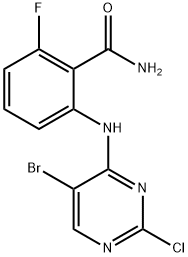 Benzamide, 2-[(5-bromo-2-chloro-4-pyrimidinyl)amino]-6-fluoro- 结构式
