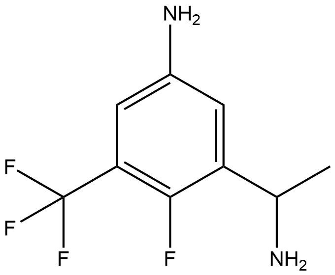 3-(1-氨乙基)-4-氟-5-(三氟甲基)苯胺 结构式