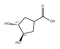 Cyclopentanecarboxylic acid, 3,4-dihydroxy-, (3R,4R)-rel- 结构式