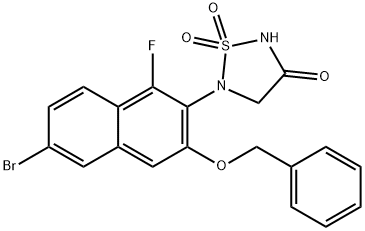 5-(3-(苄氧基)-6-溴-1-氟萘-2-基)-1,2,5-噻二唑烷-3-酮1,1-二氧化物 结构式