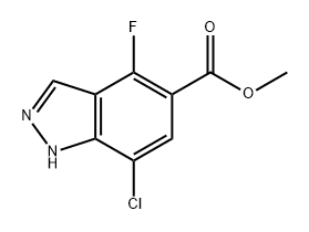 1H-Indazole-5-carboxylic acid, 7-chloro-4-fluoro-, methyl ester 结构式