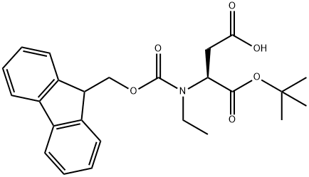 L-Aspartic acid, N-ethyl-N-[(9H-fluoren-9-ylmethoxy)carbonyl]-, 1-(1,1-dimethylethyl) ester 结构式