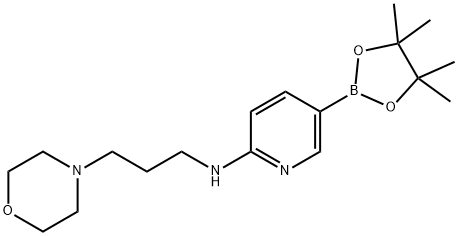 4-Morpholinepropanamine, N-[5-(4,4,5,5-tetramethyl-1,3,2-dioxaborolan-2-yl)-2-pyridinyl]- 结构式