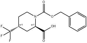 trans-4-Trifluoromethyl-piperidine-1,2-dicarboxylic acid 1-benzyl ester 结构式