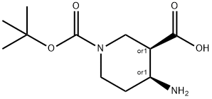 cis-1-Boc-4-Amino-piperidine-3-carboxylic acid 结构式