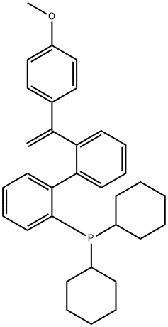 dicyclohexyl(2'-(1-(4-methoxyphenyl)vinyl)-[1,1'-biphenyl]-2-yl)phosphane 结构式