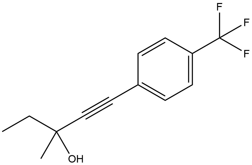 3-Methyl-1-[4-(trifluoromethyl)phenyl]-1-pentyn-3-ol 结构式