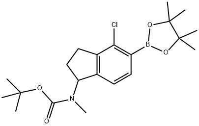 Carbamic acid, N-[4-chloro-2,3-dihydro-5-(4,4,5,5-tetramethyl-1,3,2-dioxaborolan-2-yl)-1H-inden-1-yl]-N-methyl-, 1,1-dimethylethyl ester 结构式