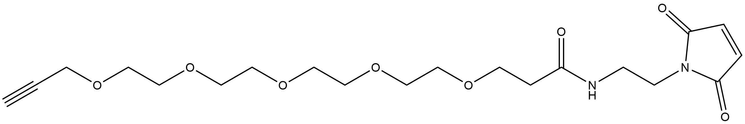 N-(2-(2,5-dioxo-2,5-dihydro-1H-pyrrol-1-yl)ethyl)-4,7,10,13,16-pentaoxanonadec-18-ynamide 结构式
