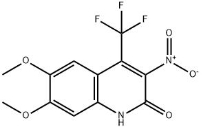 6,7-Dimethoxy-3-nitro-4-(trifluoromethyl)quinolin-2-ol 结构式