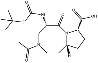 (5S,8S,10AR)-3-乙酰基-5-(叔丁氧羰基)-6-氧杂氢吡咯[1,2-A ]-[1,5]二氮杂辛-8-羧酸 结构式
