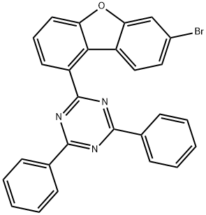 2-(7-Bromo-1-dibenzofurany)-4,6-dipehnyl-1,3,5-Triazine 结构式