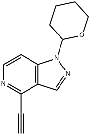 4-乙炔基-1-(四氢2H-吡喃-2-基)-1H-吡唑并[4,3-C]吡啶 结构式