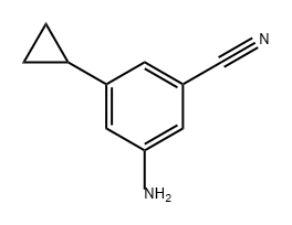 3-氨基-5-环丙基苄腈 结构式