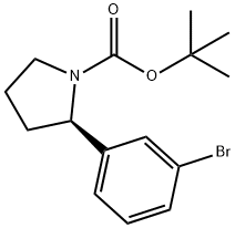 (R)-2-(3-溴苯基)吡咯烷-1-羧酸叔丁酯 结构式