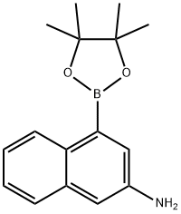 4-(4,4,5,5-四甲基-1,3,2-二氧硼烷-2-基)萘-2-胺 结构式