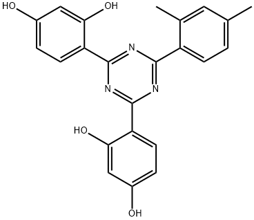 1,3-Benzenediol, 4,4'-[6-(2,4-dimethylphenyl)-1,3,5-triazine-2,4-diyl]bis- 结构式