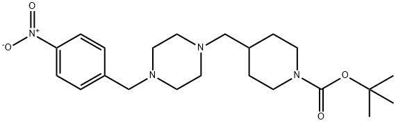 1-[(1-BOC-4-哌啶基)甲基]-4-(4-硝基苄基)哌嗪 结构式