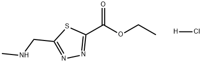 5-((甲氨基)甲基)-1,3,4-噻二唑-2-羧酸乙酯盐酸盐 结构式