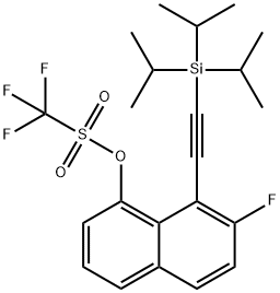 METHANESULFONIC ACID, 1,1,1-TRIFLUORO-, 7-FLUORO-8-[2-[TRIS(1-METHYLETHYL)SILYL]ETHYNYL]-1-NAPHTHALE 结构式